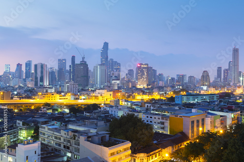 Bangkok skyline while sunrise. © BUSARA