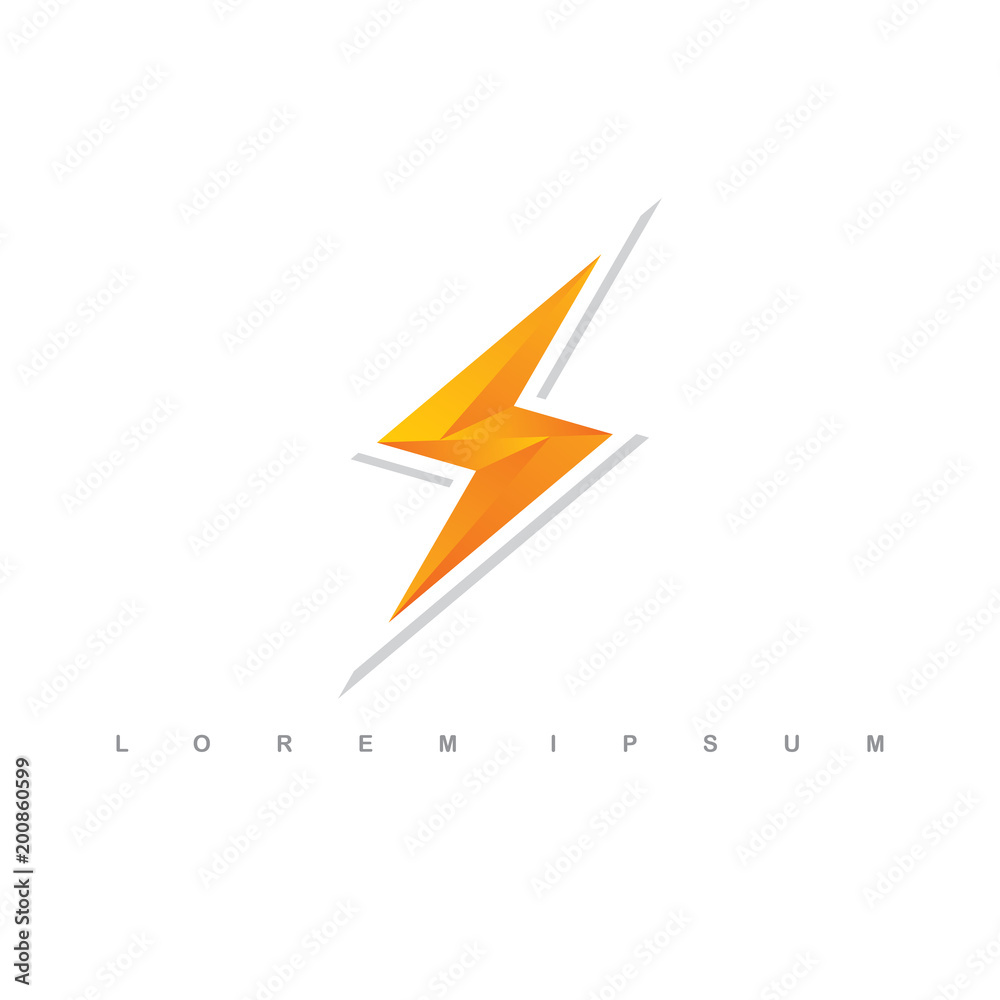 orange thunder bolt sign logo