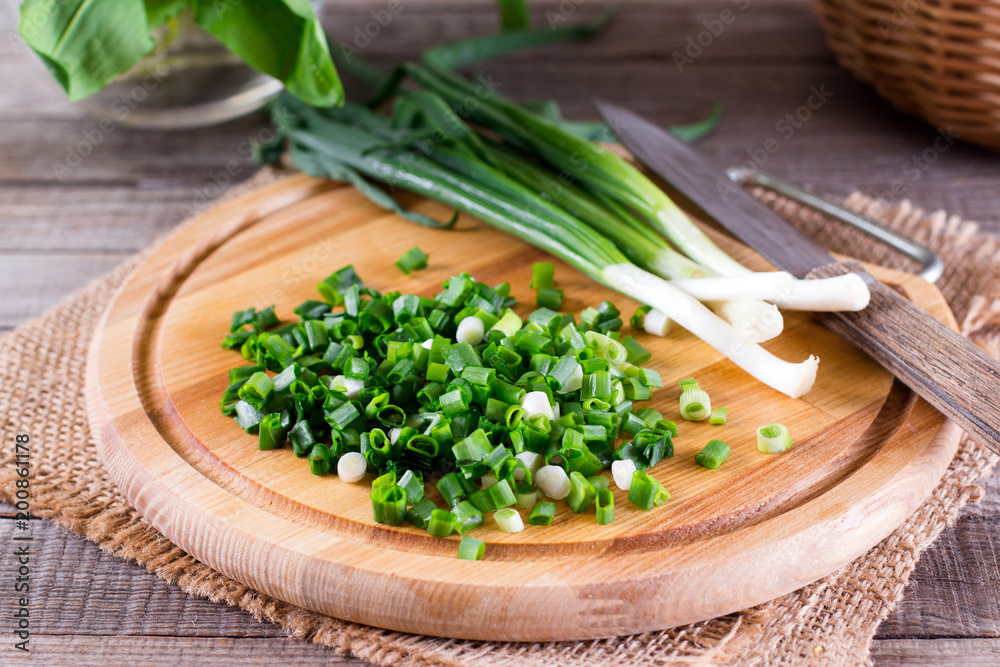 Sliced green onions Sliced green onions