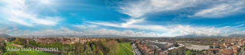 Panoramic aerial view of Lucca, ancient town of Tuscany