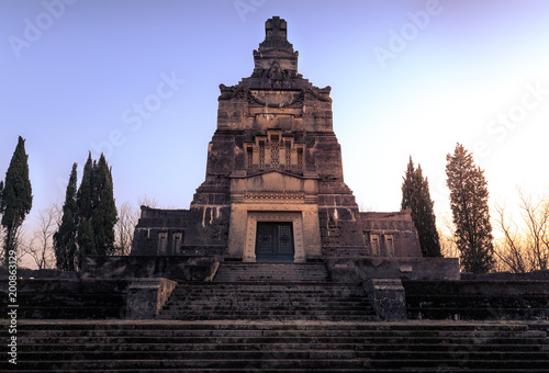 View of the Crespi d Adda mausoleum and cemetery