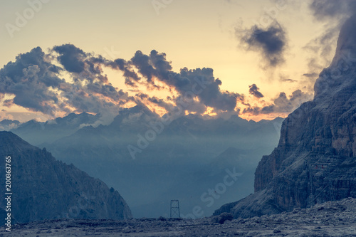 Spectacular mountain view at sunset.