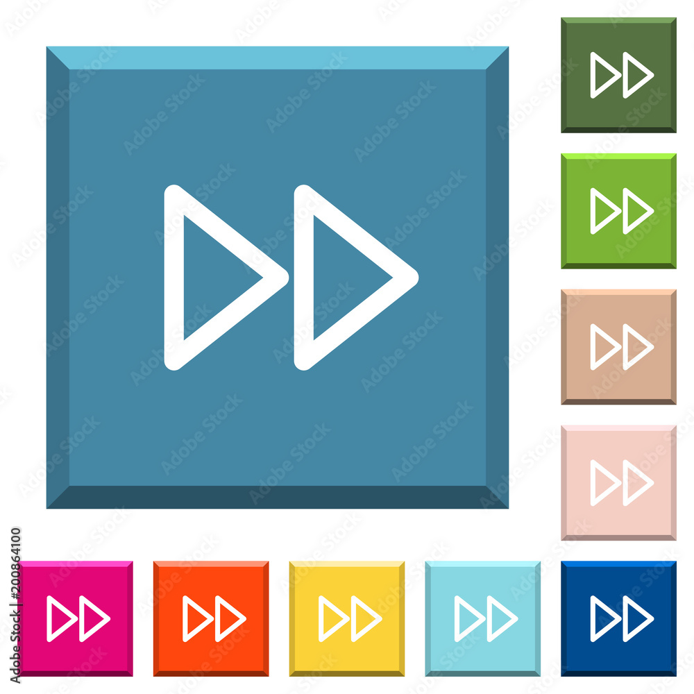Media fast forward white icons on edged square buttons Media fast forward white icons on edged square buttons