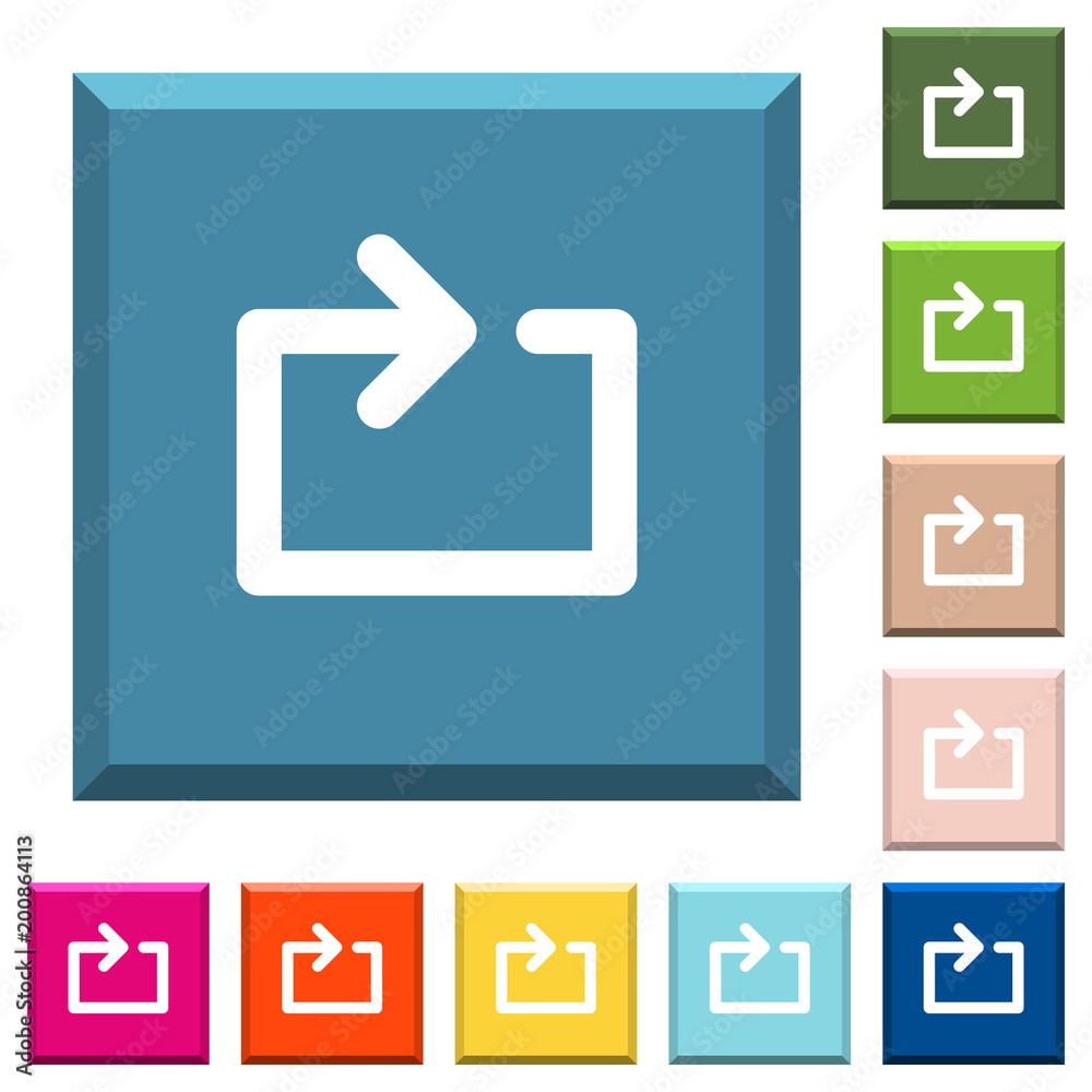 Media loop white icons on edged square buttons Media loop white icons on edged square buttons