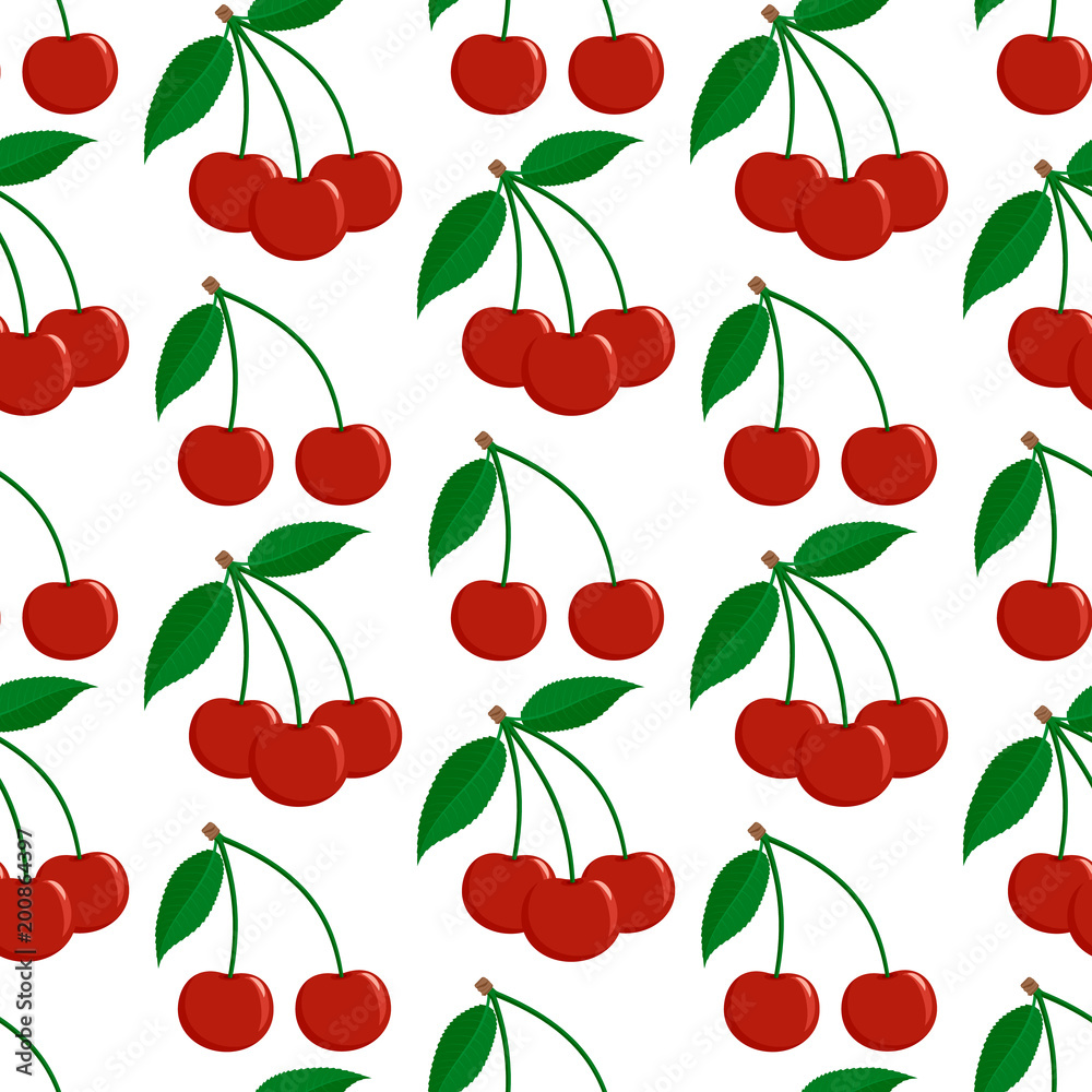 Seamless pattern from ripe red berries of a cherry Seamless pattern from ripe red berries of a cherry