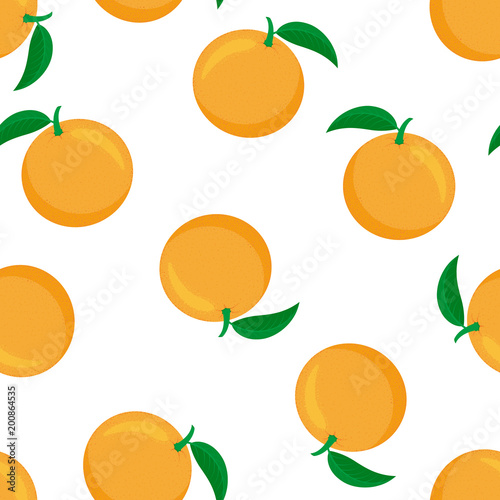 Seamless pattern from oranges on a white background