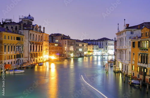 Venice from ponte Accademia at night