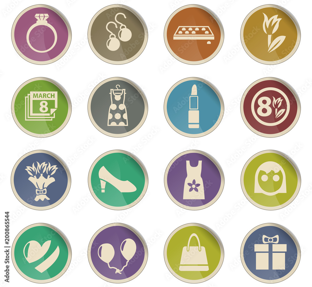 8 march icon set