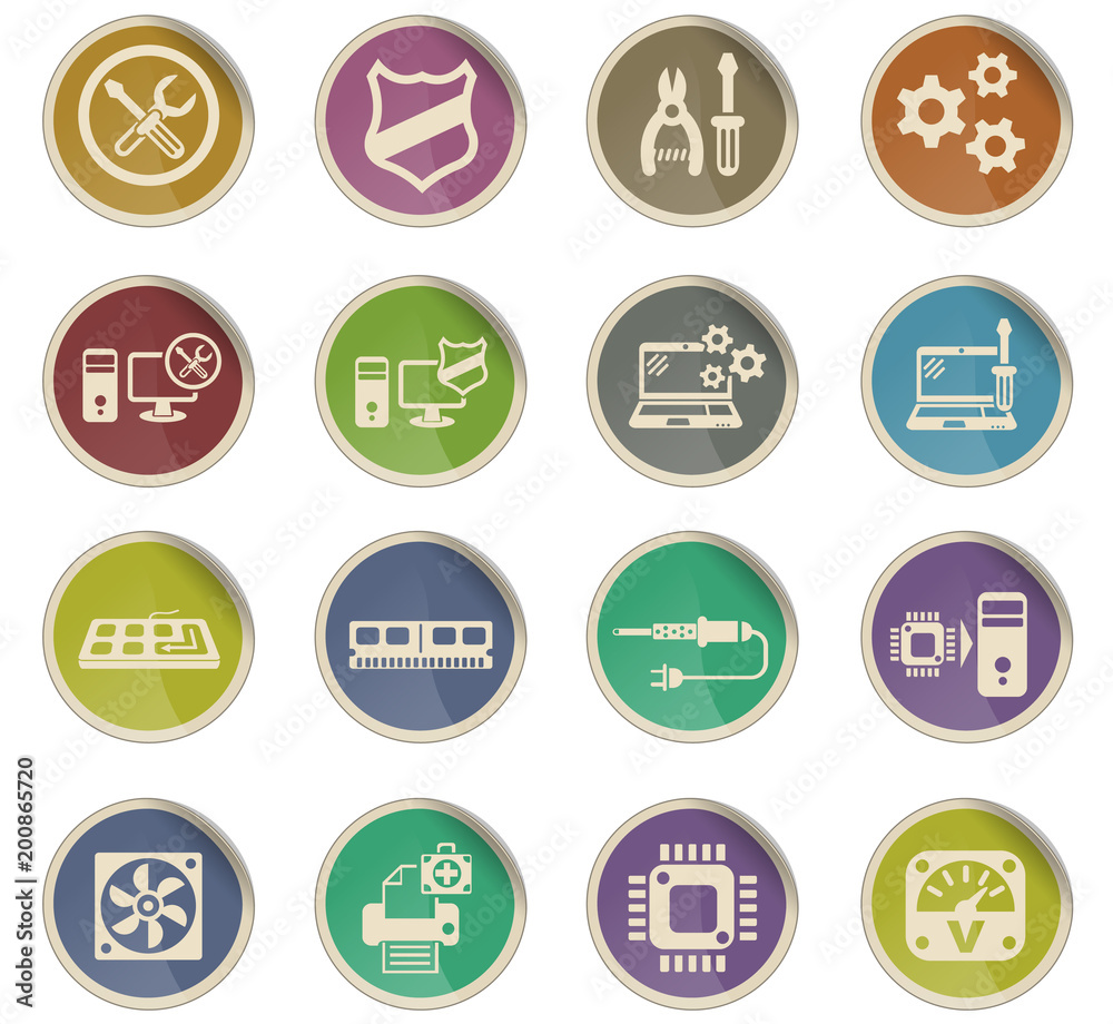 computer repair icon set computer repair icon set