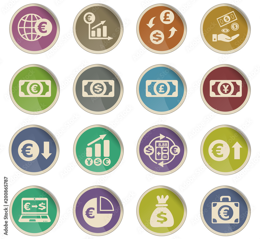 currency exchange icon set