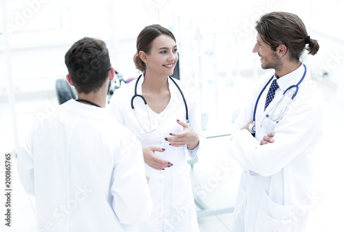 Team of different doctors having conversation