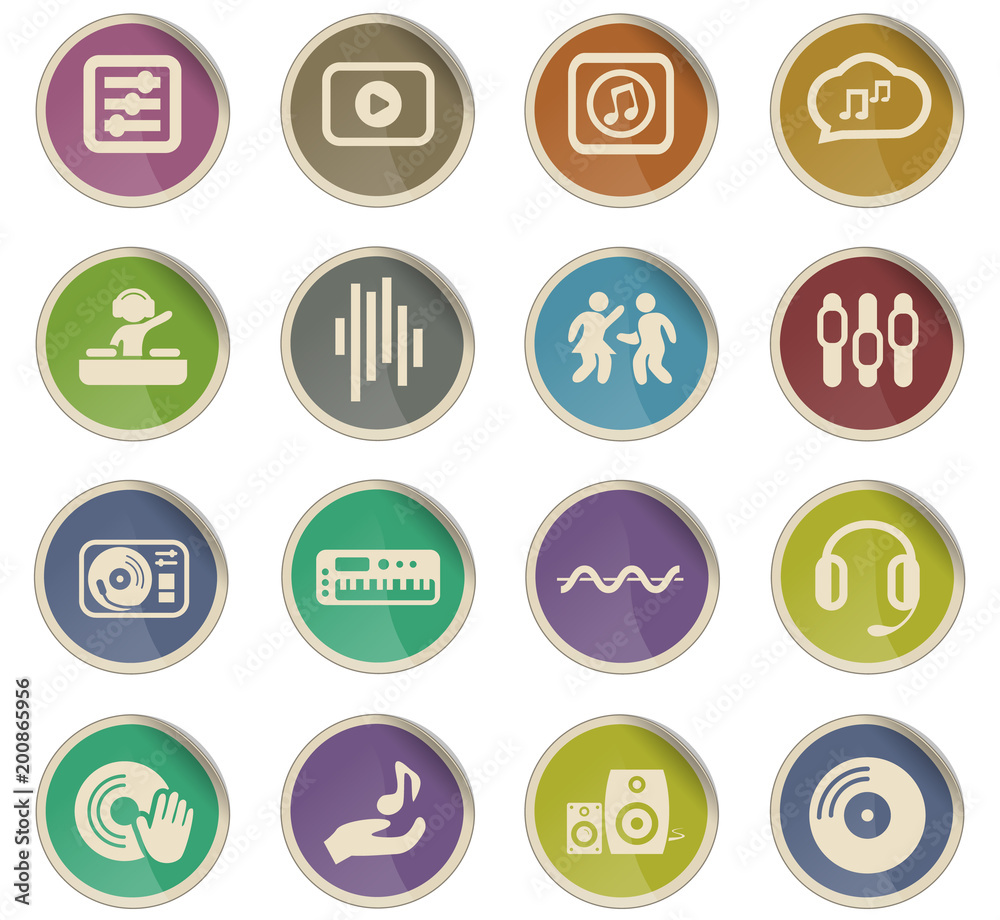 electro music icon set electro music icon set
