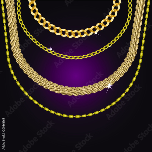 Golden chain illustrator vector brush