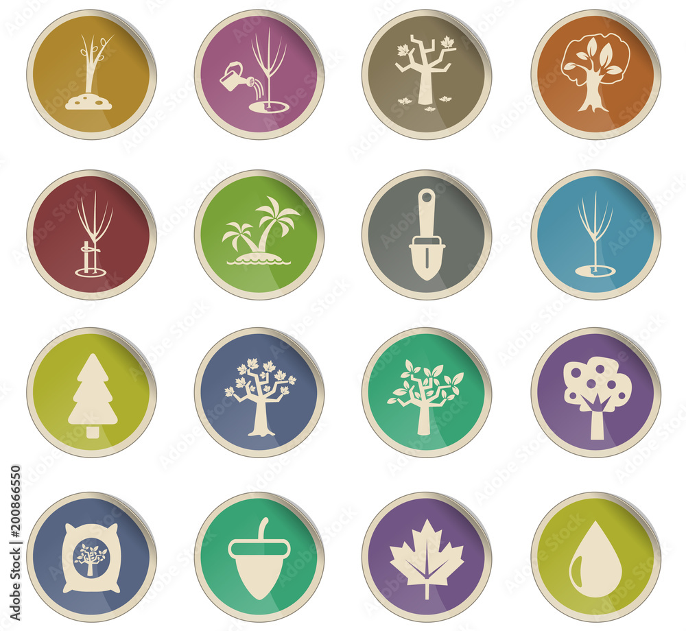 Fototapeta premium trees tools icon set