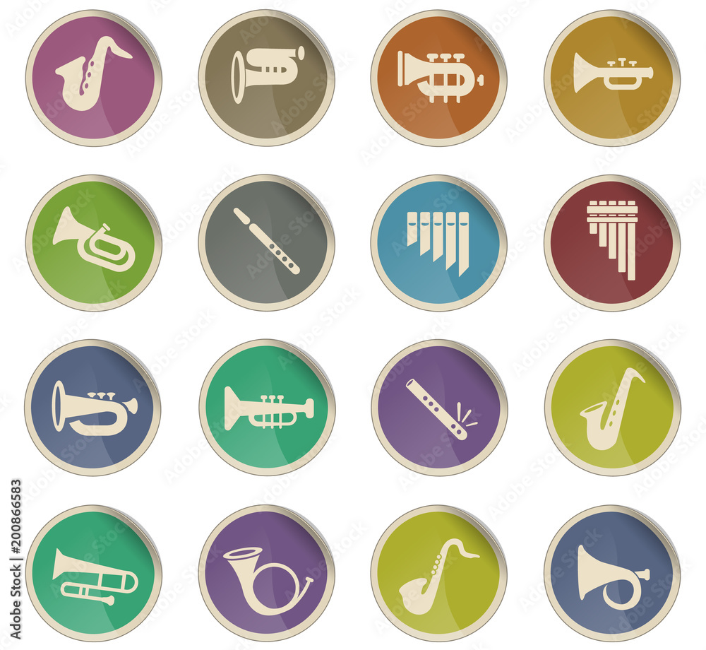 wind instruments icon set wind instruments icon set