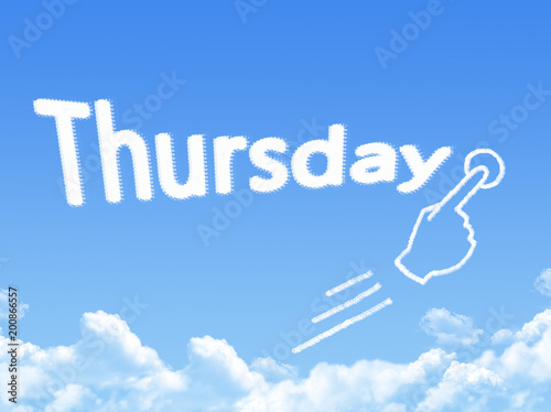 Cloud shaped as thursday Message