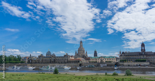 Panorama of Dresden with a view of the Brühl Terrace
