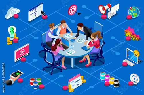 Advertising work idea isometric image