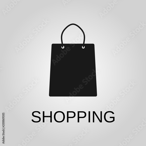 Shopping icon. Shopping symbol. Flat design. Stock - Vector illustration