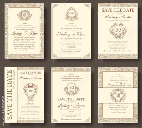 Set of old luxury flyer pages ornament illustration concept. Vintage art traditional, Islam, arabic, indian, ottoman motifs, elements. Vector decorative retro greeting card or invitation