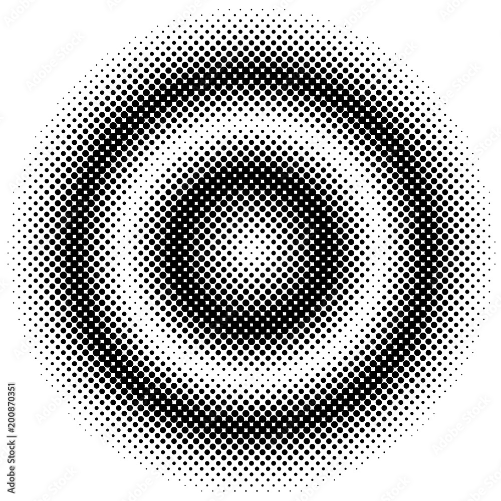 Black and white dotted texture. Round halftone vector background. Sparse dotted gradient. Abstract monochrome halftone for pop art design. Black ink dot vintage overlay. Retro halftone template
