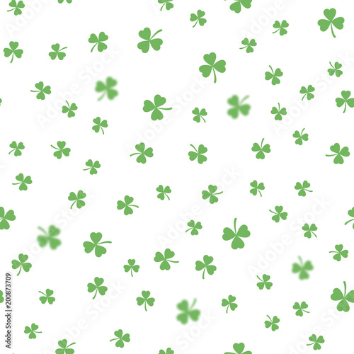 Seamless pattern with clovers leaves. Vector.