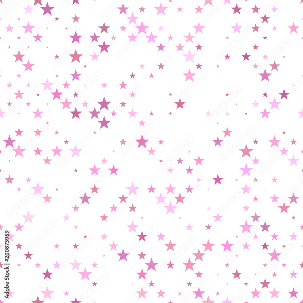 Pink seamless pentagram star pattern background - vector design