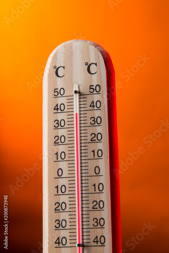 Celsius thermometer with hot background