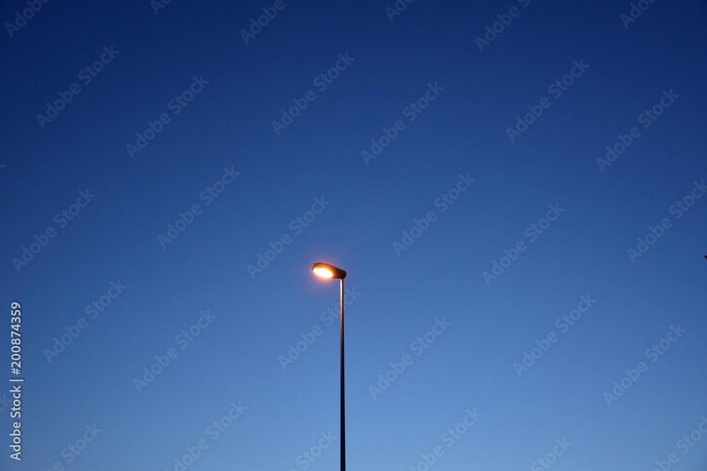 Light of a modern street lamp.