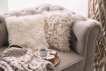 Still life details of nordic living room