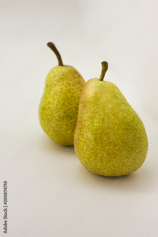 Yellow ripe pears isolated on white background Yellow ripe pears isolated on white background
