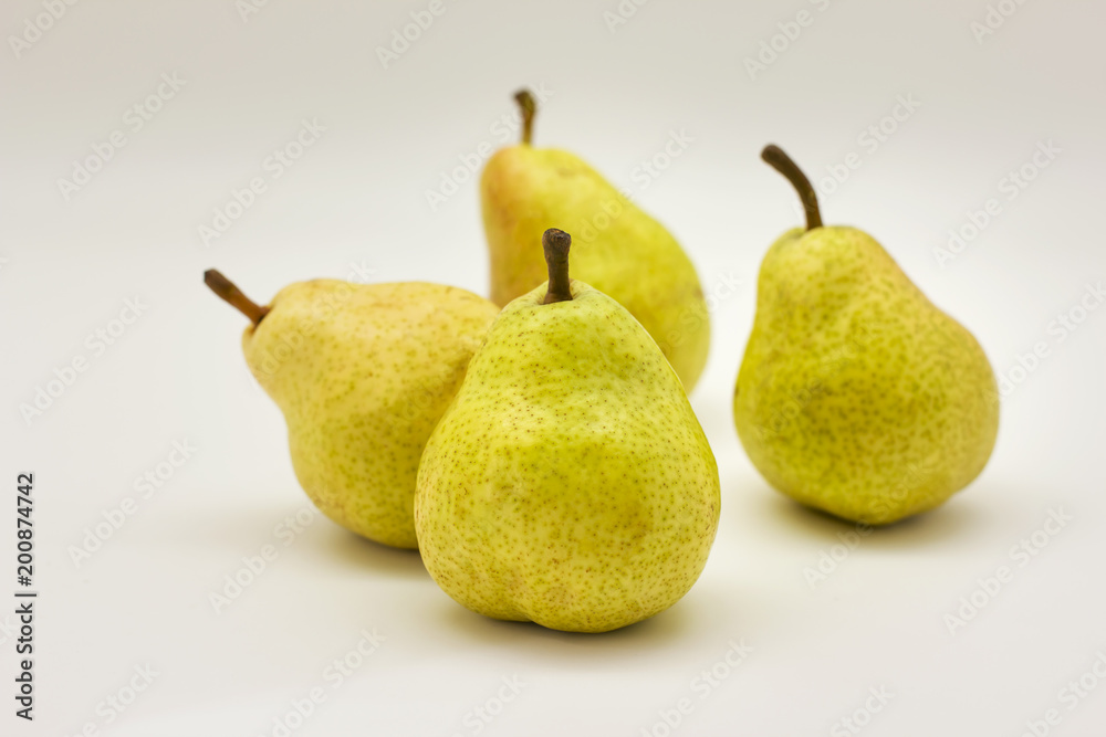 Yellow ripe pears isolated on white background Yellow ripe pears isolated on white background