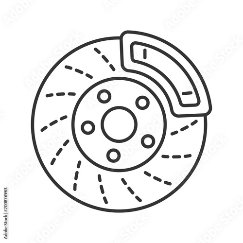 Disc brake with caliper linear icon