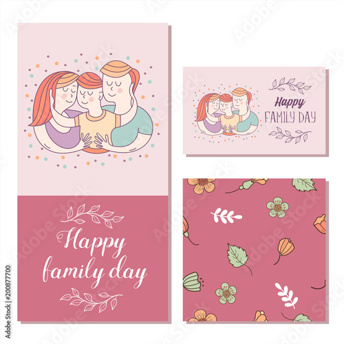 Happy family. Vector illustration.