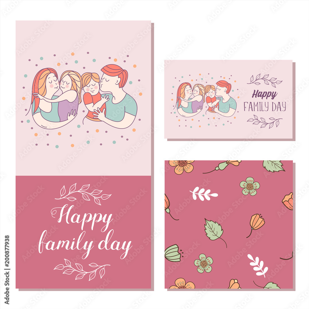 Happy family.  Vector illustration.