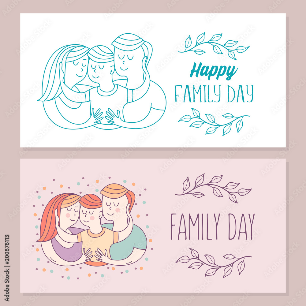 Happy family.  Vector illustration.