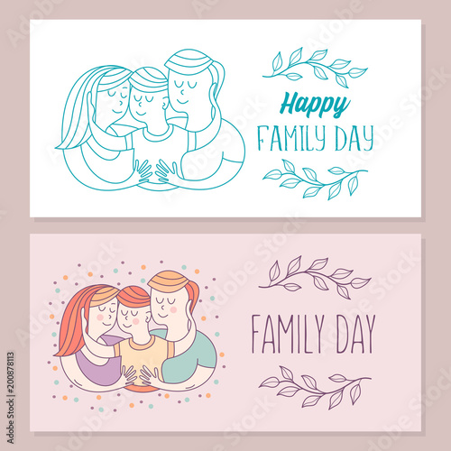 Happy family. Vector illustration.