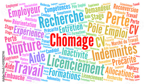 Bild auf Leinwand Chômage nuage de mots