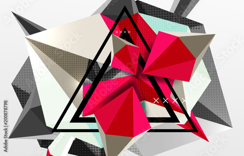3d polygonal elements abstract background