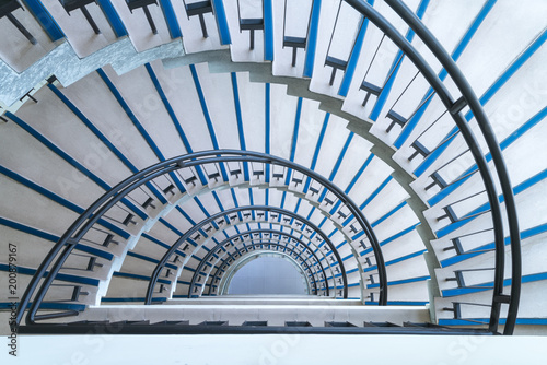 semicircle spiral staircase closeup