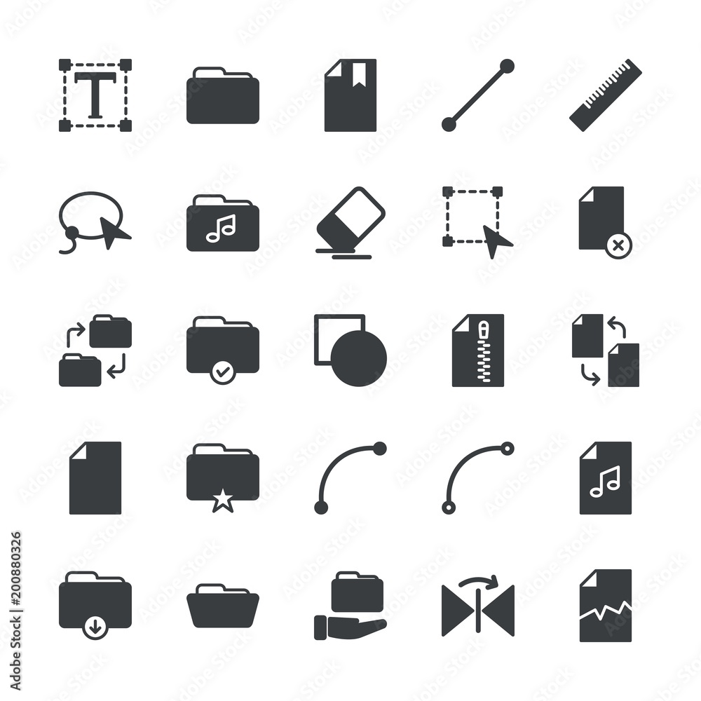 Modern Simple Set of folder, files, design Vector fill Icons. ..Contains such Icons as black, document, straight, scale, flip, broken and more on white background. Fully Editable. Pixel Perfect. Modern Simple Set of folder, files, design Vector fill Icons. ..Contains such Icons as black, document, straight, scale, flip, broken and more on white background. Fully Editable. Pixel Perfect.