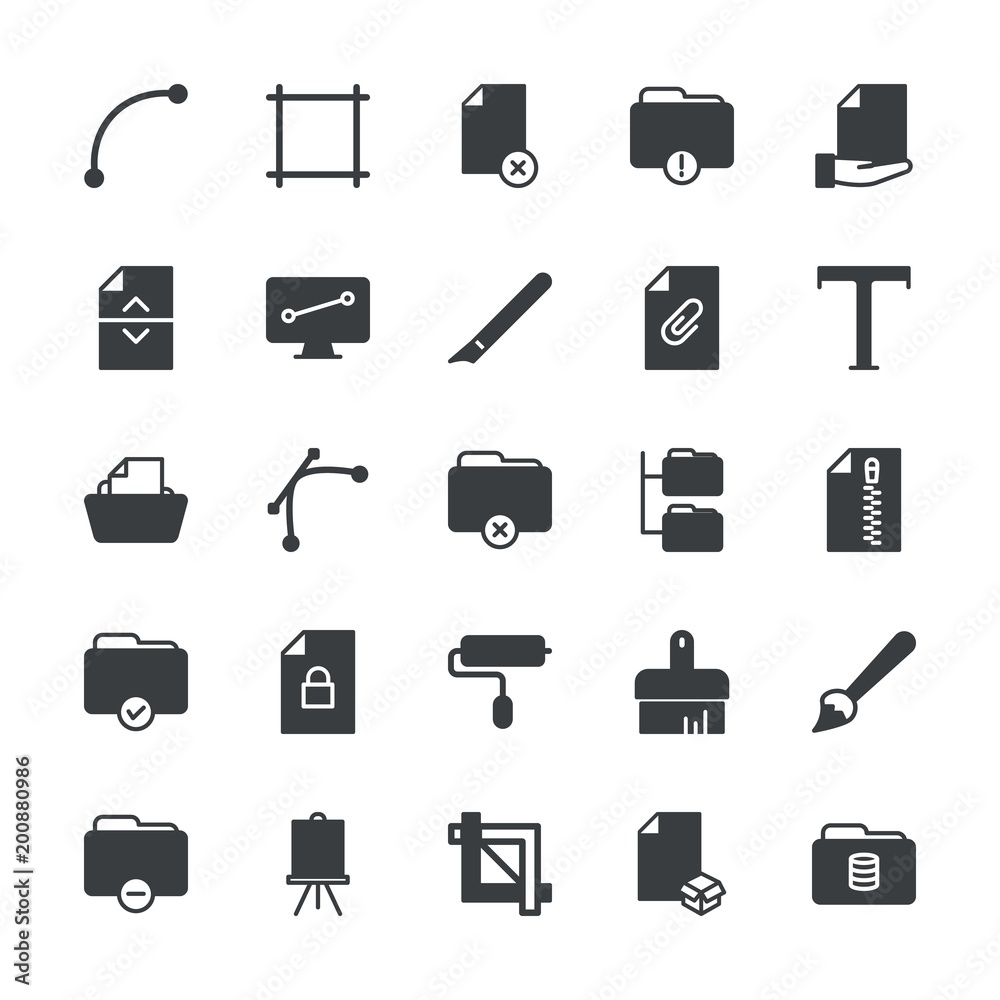 Modern Simple Set of folder, files, design Vector fill Icons. ..Contains such Icons as pattern, box, data, paint, folder, work, art and more on white background. Fully Editable. Pixel Perfect. Modern Simple Set of folder, files, design Vector fill Icons. ..Contains such Icons as pattern, box, data, paint, folder, work, art and more on white background. Fully Editable. Pixel Perfect.
