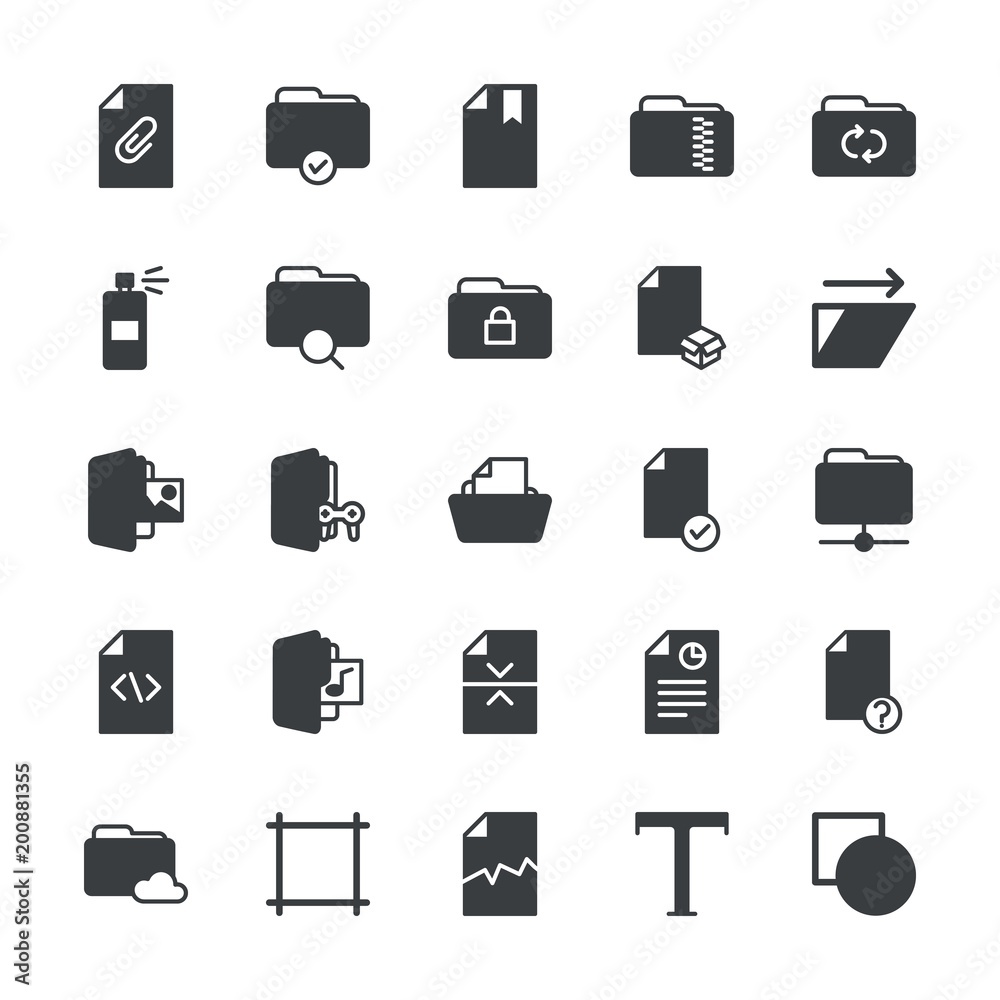 Modern Simple Set of folder, files, design Vector fill Icons. ..Contains such Icons as folder, update, grid, business, bookmark, game and more on white background. Fully Editable. Pixel Perfect. Modern Simple Set of folder, files, design Vector fill Icons. ..Contains such Icons as folder, update, grid, business, bookmark, game and more on white background. Fully Editable. Pixel Perfect.