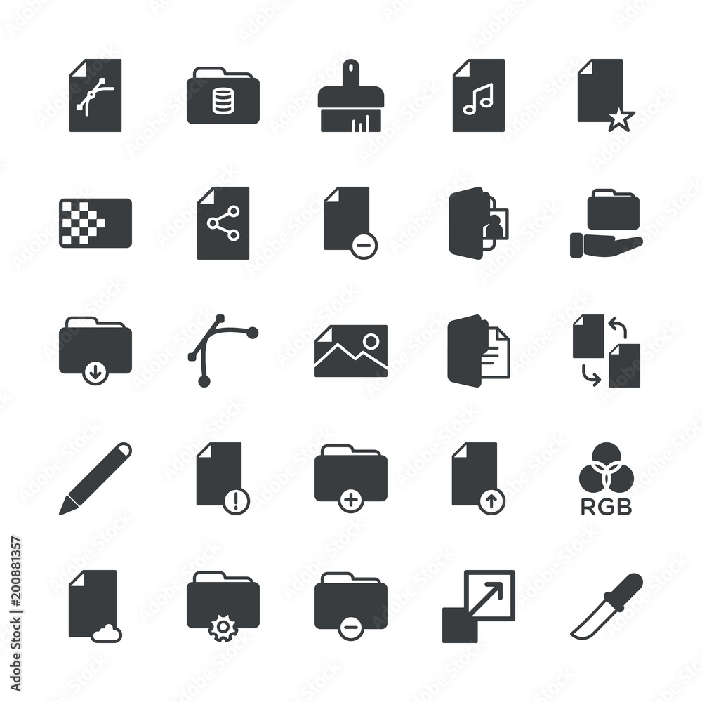 Modern Simple Set of folder, files, design Vector fill Icons. ..Contains such Icons as knife, symbol, color, rgb, data, background and more on white background. Fully Editable. Pixel Perfect. Modern Simple Set of folder, files, design Vector fill Icons. ..Contains such Icons as knife, symbol, color, rgb, data, background and more on white background. Fully Editable. Pixel Perfect.