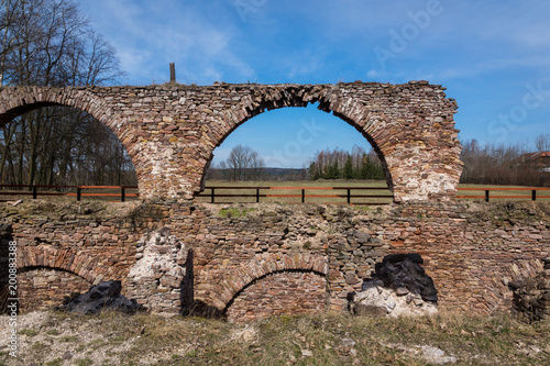 Ruins of a blast furnace plant in Bobrza, Swietokrzyskie, Poland photo