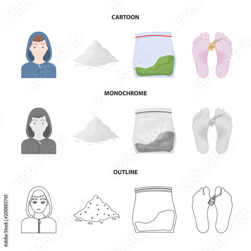 Addict, cocaine, marijuana, corpse.Drug set collection icons in cartoon,outline,monochrome style vector symbol stock illustration web.