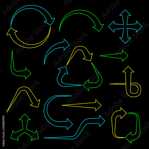 Arrow sign set. Isolated on...