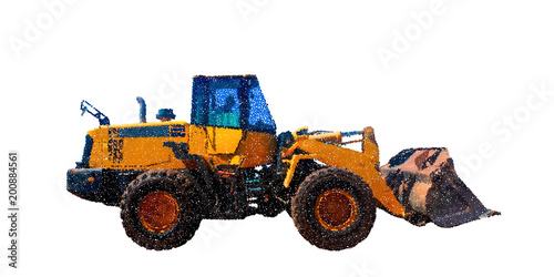 Bulldozer. Isolated on whit...