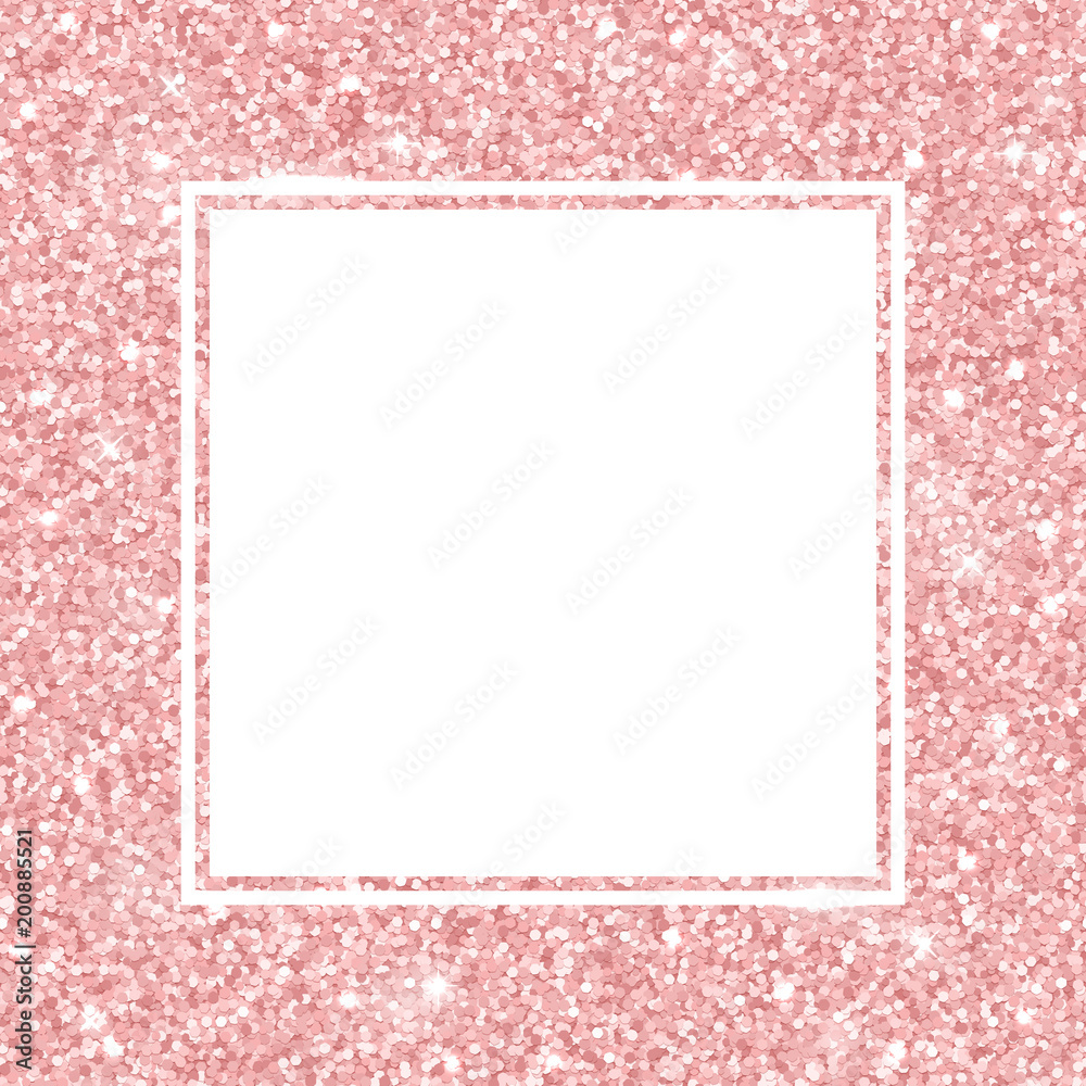 Rose gold glitter square frame. Vector Rose gold glitter square frame. Vector