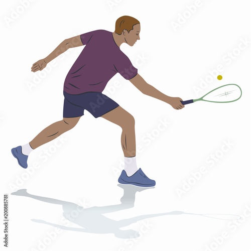 illustration of a squash player , vector draw